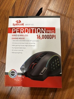 Redragon Wireless Gaming Mouse, MMO Gaming Mouse UP 16,000 DPI, 16 Macro Program