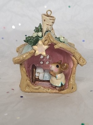 Wee Forest Folk Christmas Ornament CO-08 - A Little Christmas House Yellow Ret'd
