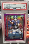 Topps 2025 Chrome Rookie Auto Jaxson Dart RA-JD Magenta Ref /399 PSA 9 Giants
