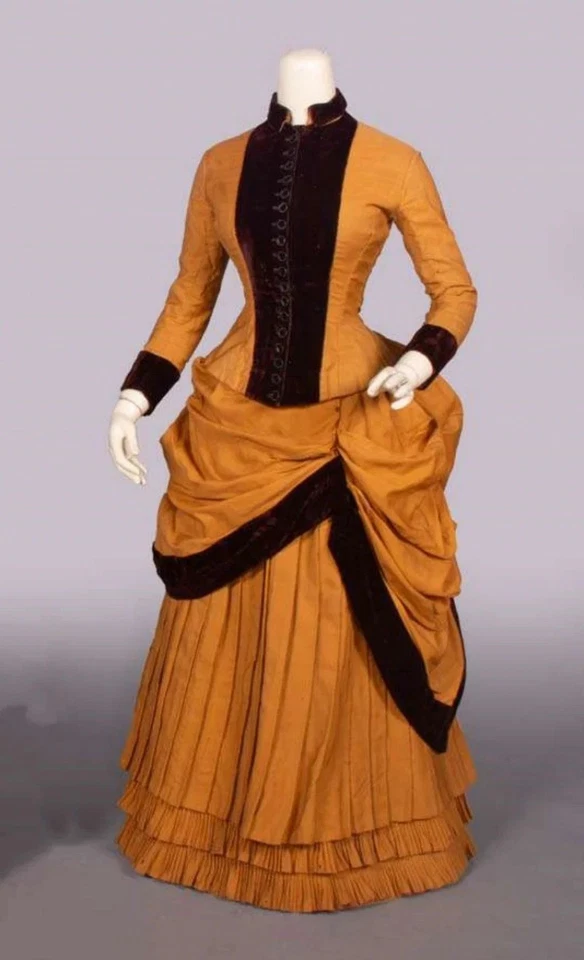 1880s Day Dress Victorian Edwardian Duchess Afternoon Walking Civil War Belle - Image 2 of 4