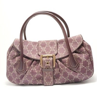 Authentic CELINE Macadam Large Shoe Shoulder Bag Red  WS29114