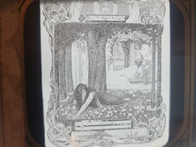 Keystone Magic Lantern Slide View of  Amfortas in Wagners Parsifal