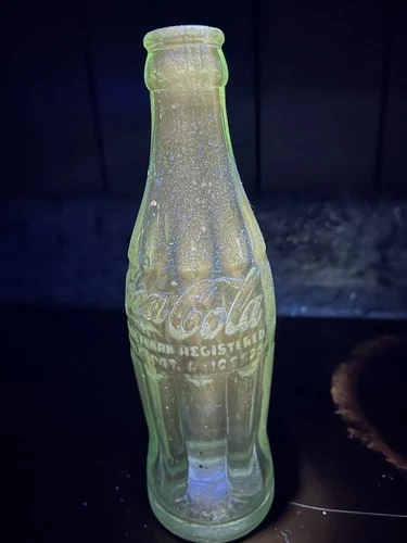 Vintage 1940’s BIRMINGHAM ALA Coca Cola Bottle Uranium UV Glow glass