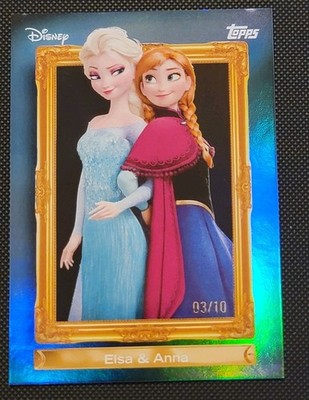 2026 Topps Disney Neon Family First FF-26 Elsa & Anna Frozen 3/10 Black Parallel