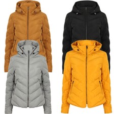 New Womens Tokyo Laundry Oracle Quilted Padded Hooded Puffer Jacket Size 8 - 16