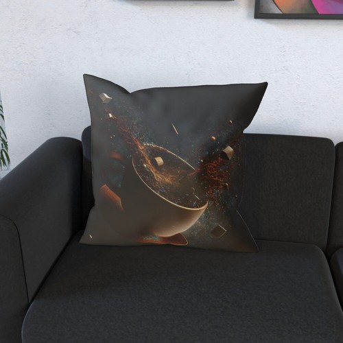 Interstellar Coffee Cushion, Double-Sided, Space Elixir Cosmic Caffeine Drink - Picture 4 of 7