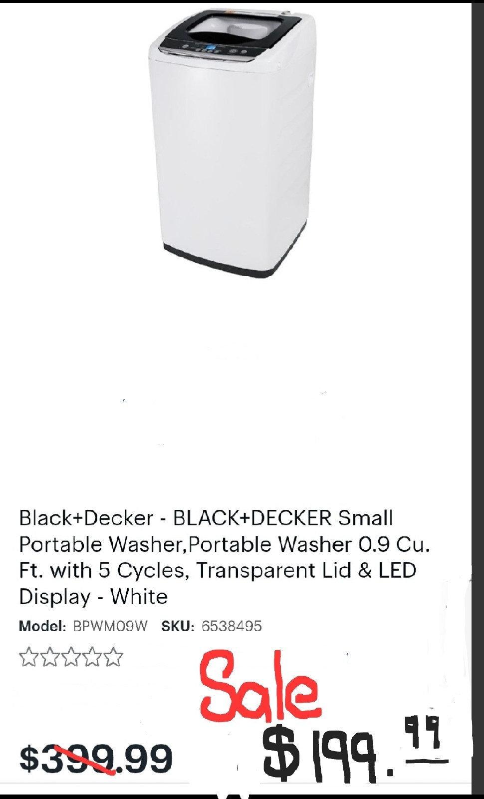 BLACK+DECKER BPWM09W White Washing Machine for sale online eBay