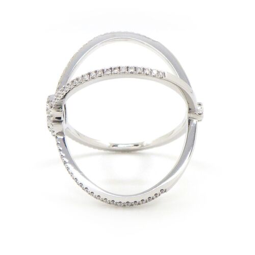 GUCCI Ring GG Running Logo Cross Diamond 750(18K) White Gold #13 US6.25 - Imagen 2 de 8