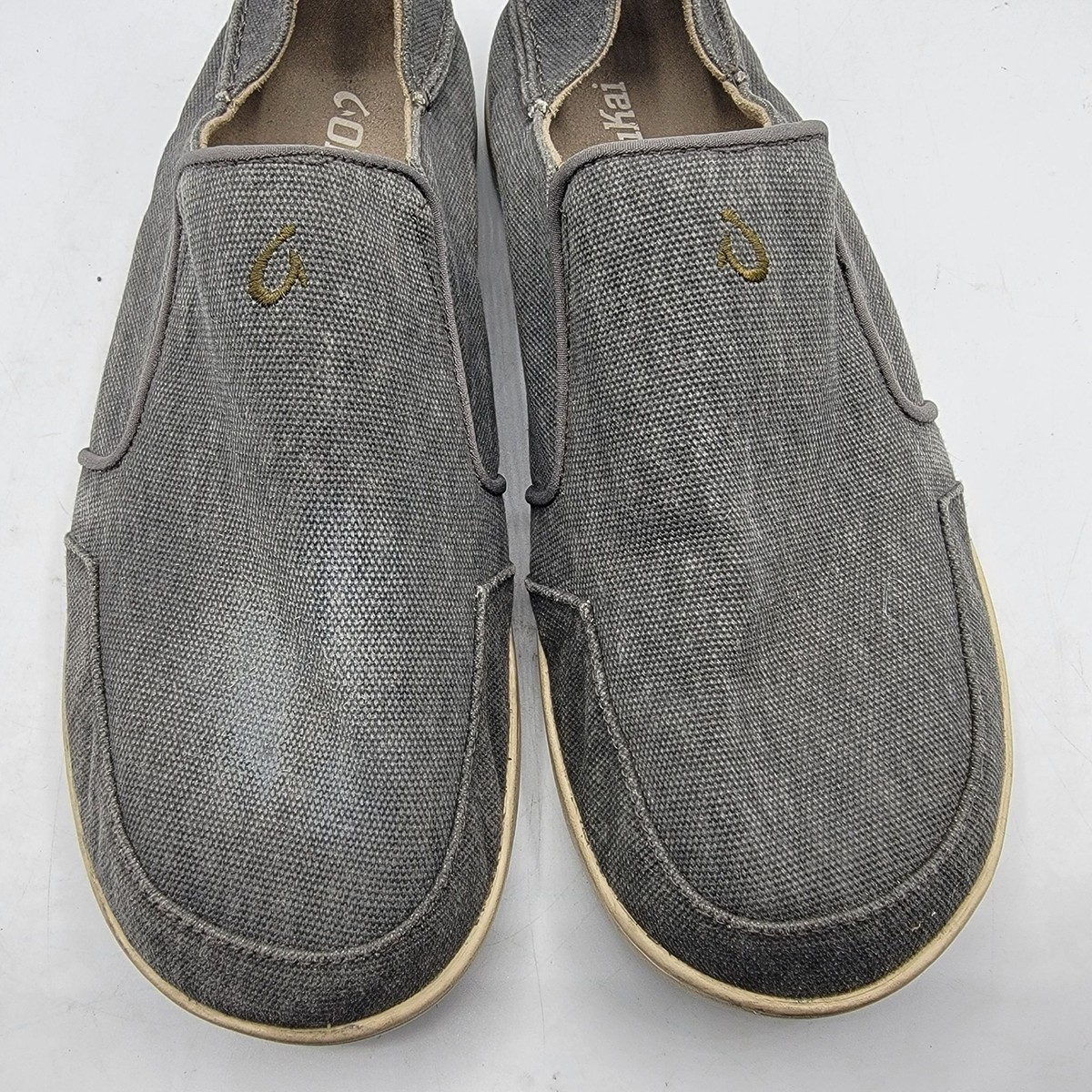 OluKai Nohea Lole Shoes Mens Size 14 Slip On Gray Canvas 10346-261P Hawaiian Lae main image 4