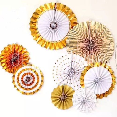 Paper Fan SET Wedding Birthday Party Home Baby Shower Retro Photo Prop Decor - Picture 57 of 94