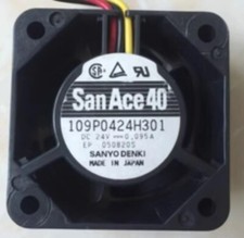 Sanyo 109P0424H301 DC24V 0.095A 4cm 3-Wire Cooling Fan