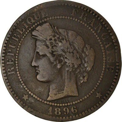 [#940290] Monnaie, France, Cérès, 10 Centimes, 1896, Paris, TB+, Bronze, Gadoury - Photo 1/2