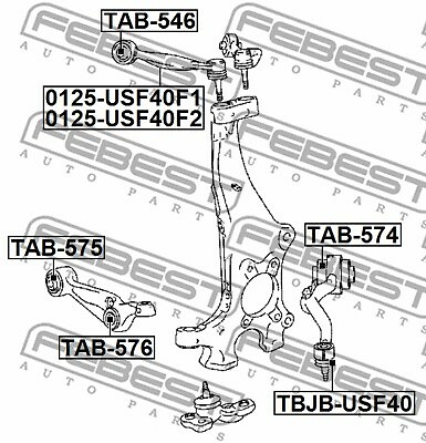 Bras De Suspension FEBEST TAB-575 Pour Lexus LS (2006+) – Avant, Double Face, Référence 48620-50081