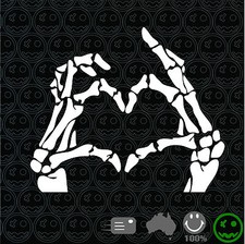 LOVE HEART SKELETON STICKER DECAL Gaming Music Car MacBook Jolly Roger