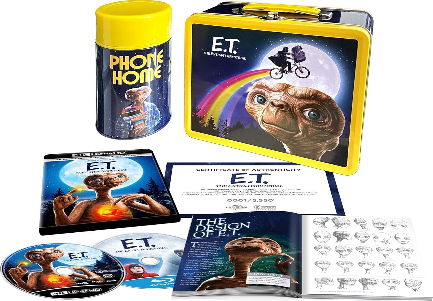 E. T. Extra Terrestre ( U.4K Ultra HD +Blu-Ray +Digitale +Pranzo Box Regalo Set