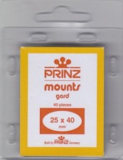 Prinz Black Stamp Mounts 25x40 mm For US Commemorative Vertical 40 Pcs Scott New