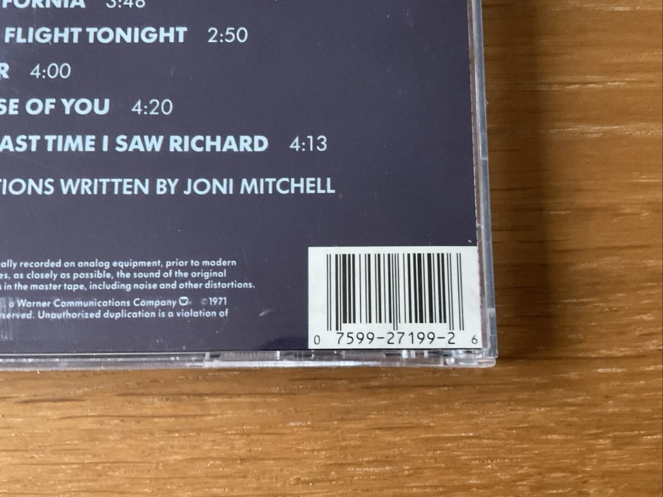 Joni Mitchell CD Blue US Import Reprise 2038-2 Foto 4 de 4