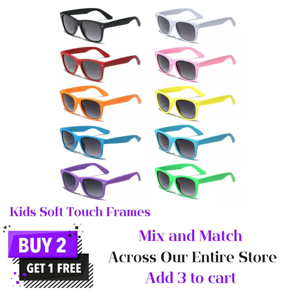 KIDS Retro Optix Sunglasses Boys Girls Rubberized Soft Frame Glasses AGE 3-8