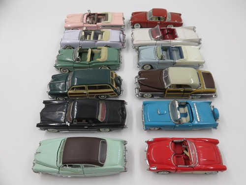 VINTAGE 1:43 Die Cast Car Lot of (12) - Franklin Mint (c. 1987) Loose Vehicles