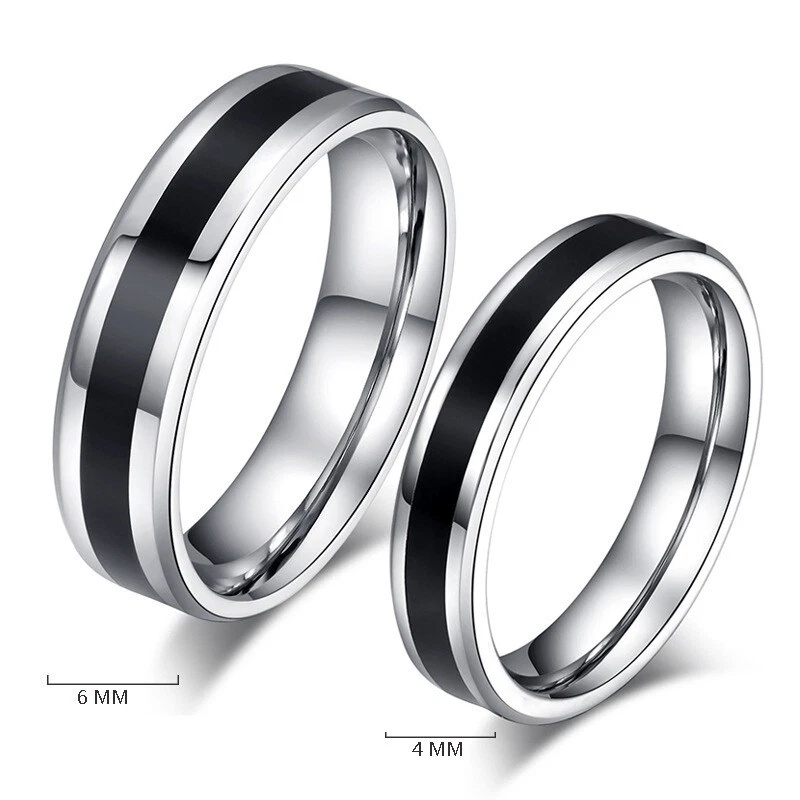 Free Engraved Couple Men Women Wedding Ring Eternity Promise Engagement Ring - Image 3 of 4