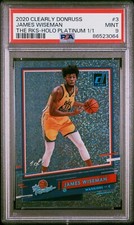 2020-21 Clearly Donruss #3 JAMES WISEMAN RC Holo Platinum 1/1 ONE OF ONE PSA 9