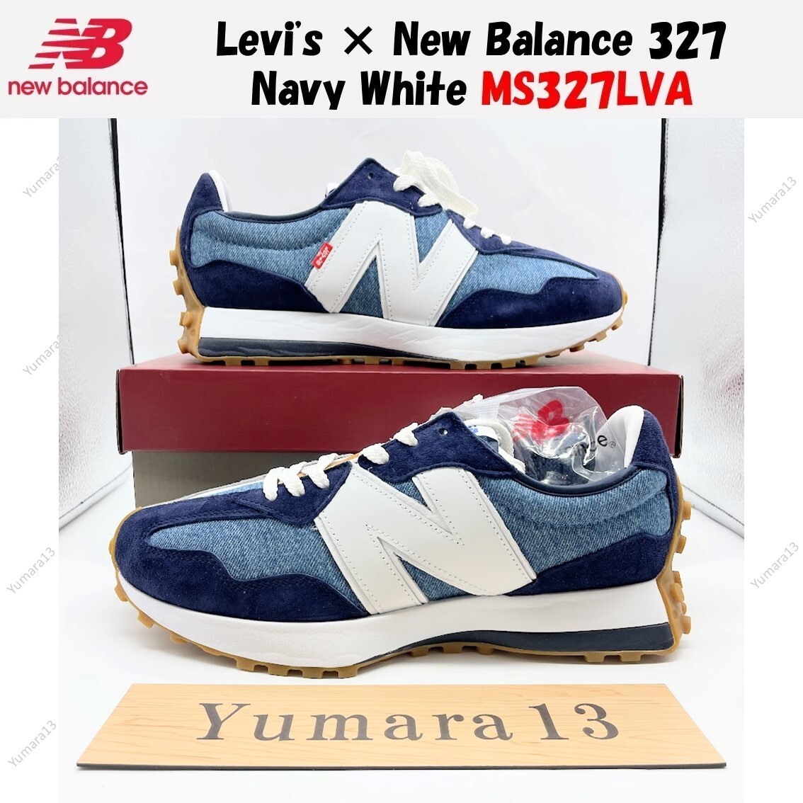 スニーカー New Balance 327 Levi's Navy Levi's × New Balance 327 Navy White MS327LVA Men's Size | eBay