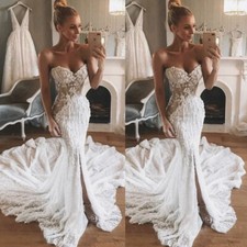Bohemian Sexy Mermaid Wedding Dresses with Side Split Sweetheart Bridal Gowns