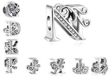 charm iniziale nome argento s925 bracciale lettera alfabeto charms iniziali