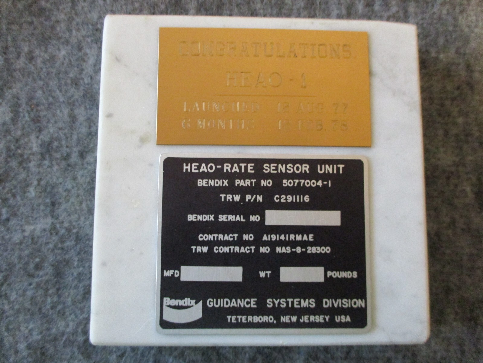 NASA BENDIX HEAO ATLAS CENTAUR 1ST GEN PHOTOS+SENSOR UNIT AWARD+PATCH+STICKERS+