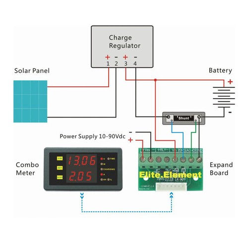 DC 120V 200A Volt Amp Combo Meter Battery Charge Discharge Indicator With Shunt - Picture 5 of 11