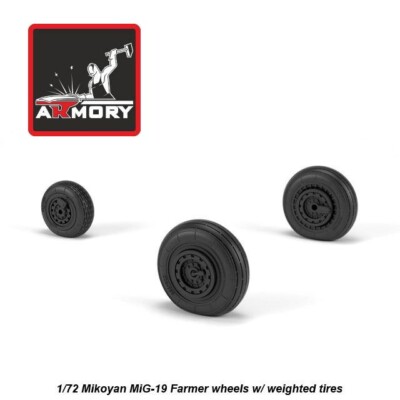 Armory Models AR AW72051 Scale 1/72 Mikoyan MiG19 Farmer wheels w/weighted tires