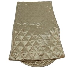 Christmas Reversable Table Runner Quilted Silver  Gold 87"