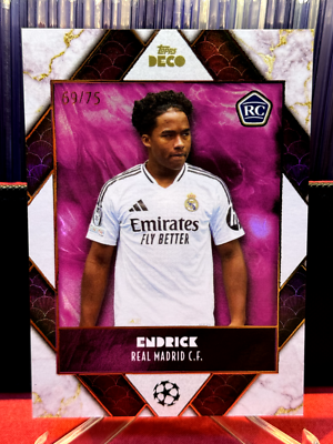 2024-25 Topps Deco UEFA Endrick Rookie RC Prodigy Pink 69/75