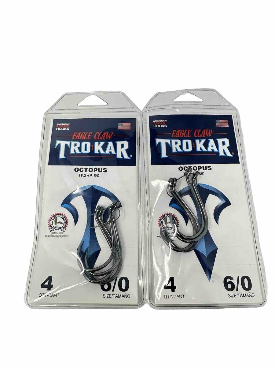 Eagle Claw TK2HP-6/0 Trokar Octopus Black Hooks Fishing pack Lot