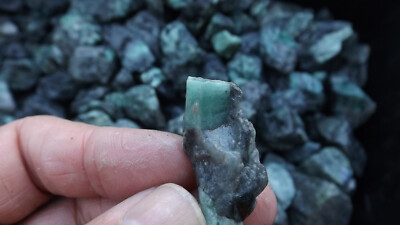4 POUNDS EMERALD CRYSTALS IN MINE ROUGH  STONE MATRIX FROM BRAZIL