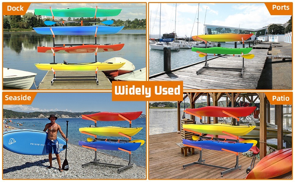 Freestanding Kayak Racks  Heavy Duty Adjustable Weatherproof Kayaks, Canoes, SUP