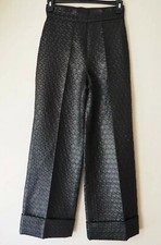 PRADA Y2K 90's VTG Pants Trousers Emboss Circular Women's 44 IT 10 US Black