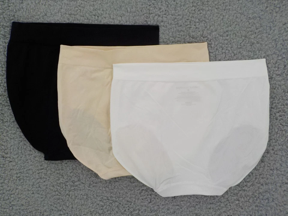 CAROLE HOCHMAN BRIEFS 3 PK SZ M BLACK BEIGE WHITE SEAMLESS FULL COVERAGE PANTIES - Image 2 of 4