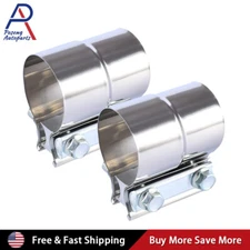 5" Lap Joint Exhaust Band Clamp Preformed Aluminized Steel (2 Pack)