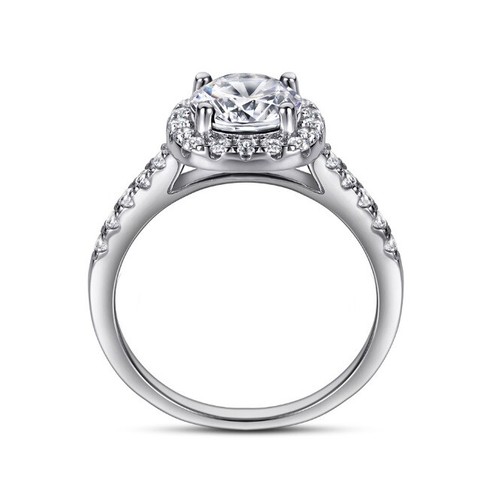 925 Sterling Silver Diamond Created Wedding Bridal Engagement Ring Set R153 - Picture 6 of 6
