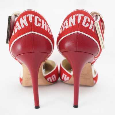 JIMMY CHIOO 38 サンダルLOGO Print Red S231 JIMMY CHIOO 38 サンダルLOGO Print Red S231