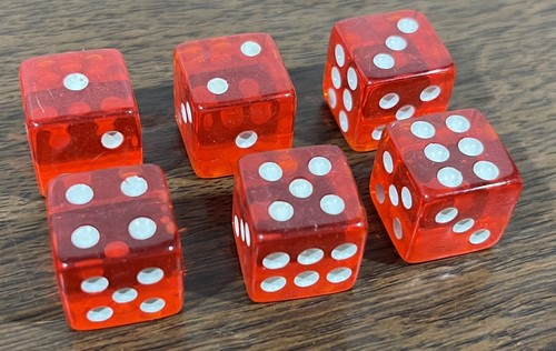 Red Dice - 6 Sided - Lot Of 6