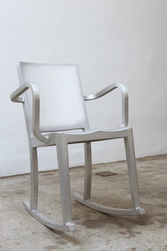 Starck Hudson Rocking Chair Emeco Design Brushed Aluminium 2000 - Picture 9 of 10
