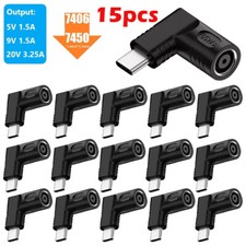 15PC 65W 7.4mm Laptop Charger Converter USB Type C Power Charging Cable Adapter