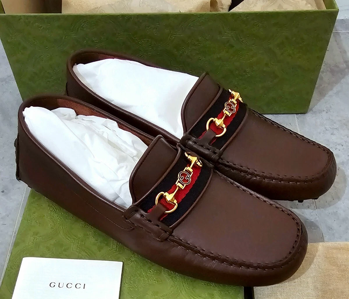 Chaussures mocassins GUCCI Horsebit GG UK 9,5 43 neuves dans leur boîte