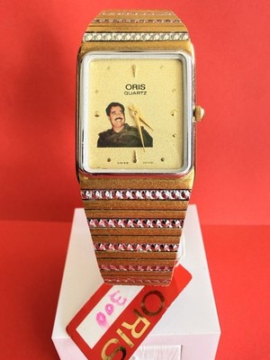 SWISS ORIS President Saddam Hussein Iraq Photo Dial Watch BOX NEW Size R4