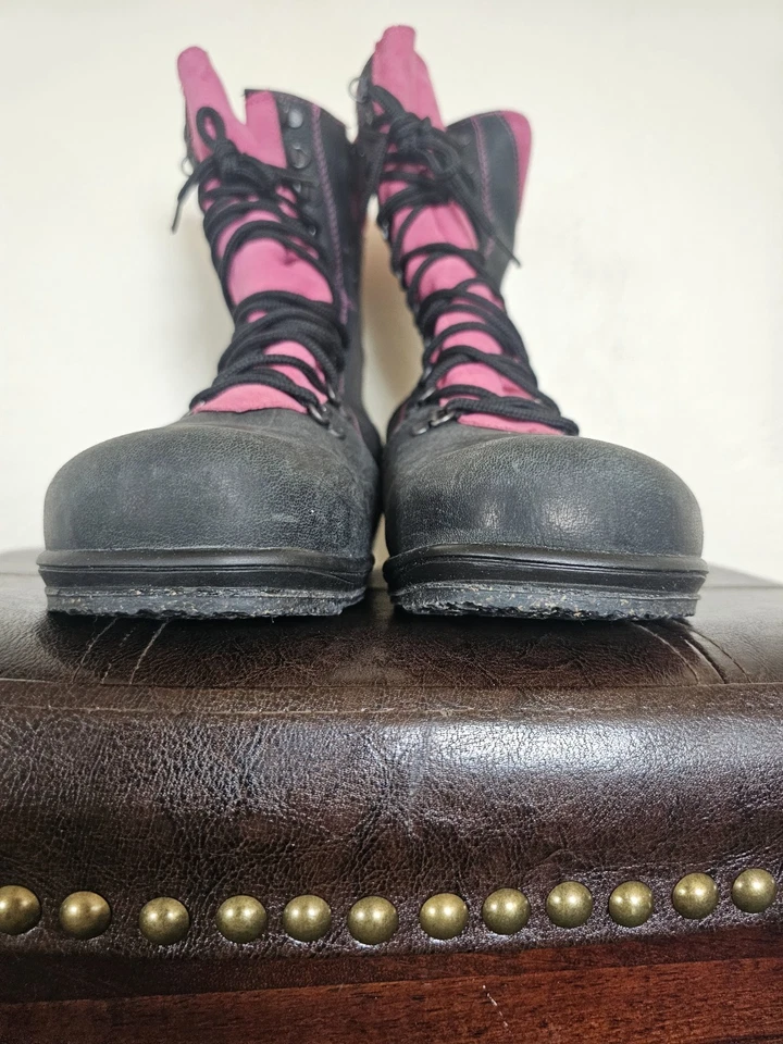 Martino Canada Banff Invierno Impermeable Gris Oscuro Cuero Rosa Gamuza Bota Talla 11 Foto 3 de 4