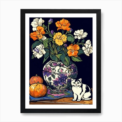Zeichnung eines Stilllebens der Anemone gerahmtes Wandbild Poster Leinwanddruck Bild
