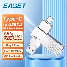 EAGET 2 in 1 Type A and Type C USB 3.2 Flash Drive - 512gb Storage Size