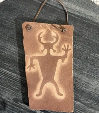 Sandstone Moab Man Wall Tile Native American Art Petroglyph Replica Fremont